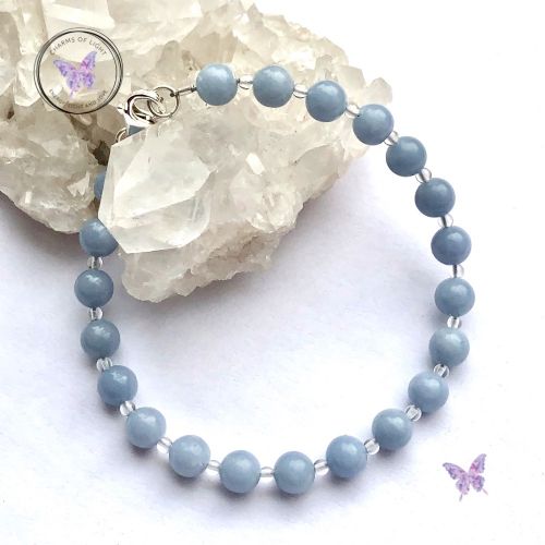 Angelite & Crystal Quartz Healing Bracelet